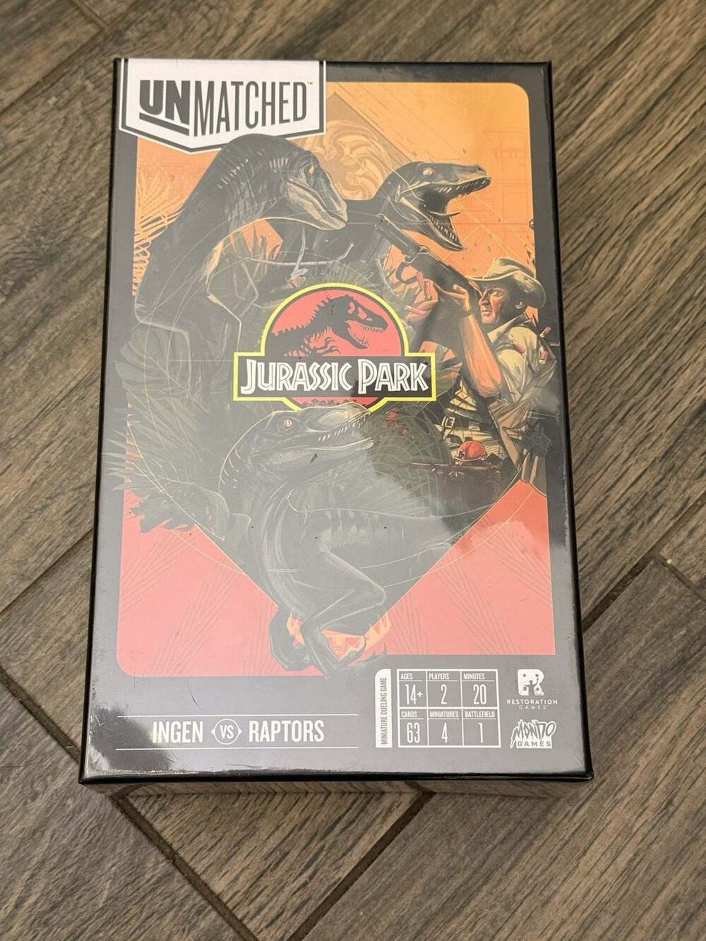 Unmatched Jurassic Park Ingen In-Gen vs Raptors Board Game Complete Set